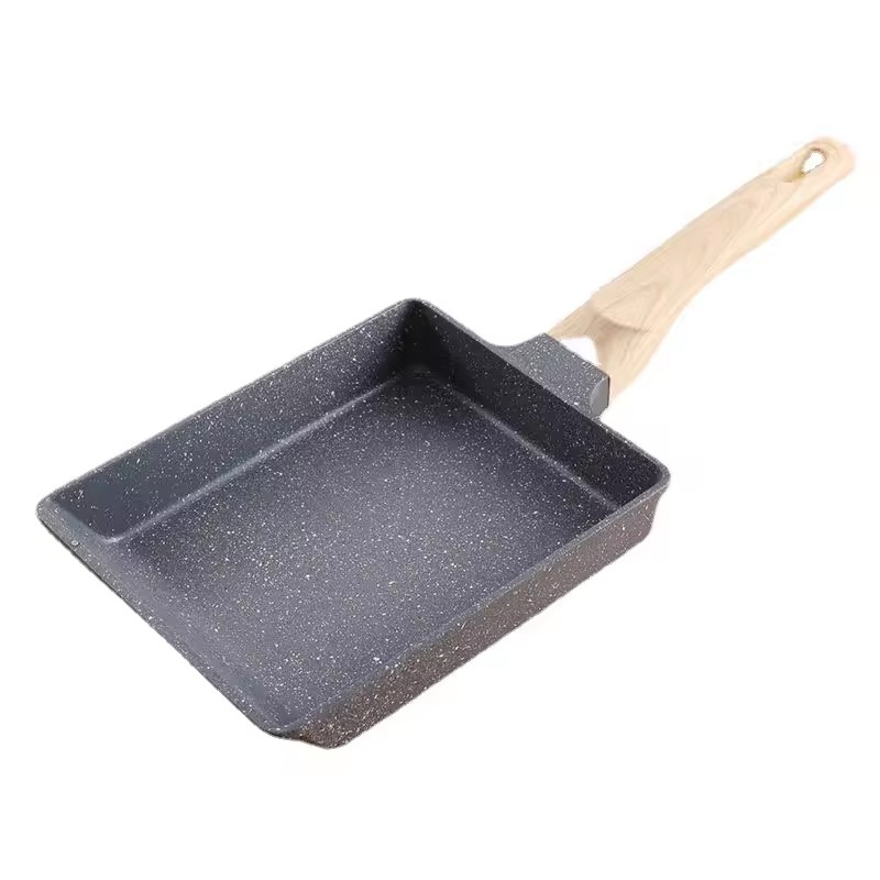 Verdikte en hoge jadesteen dikke eiergebraden tarwe non-stick rechthoekige gebakken eierpan van voedingskwaliteit