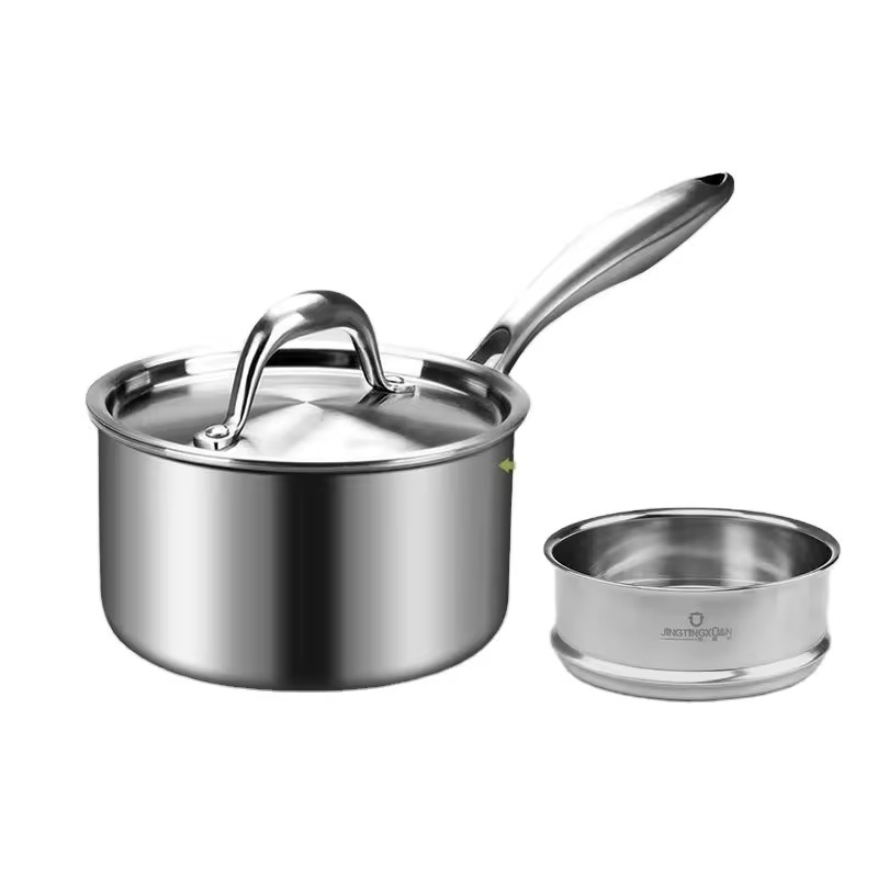 Klein babyvoedingssupplement met antiaanbaklaag, instant noedels, warme huisgekookte melksoeppot