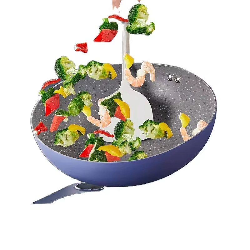 Frituurpan met antiaanbaklaag, tarwerijststeen, koekenpan, keukenpannenset, volledige set huishoudelijke platte bodempot