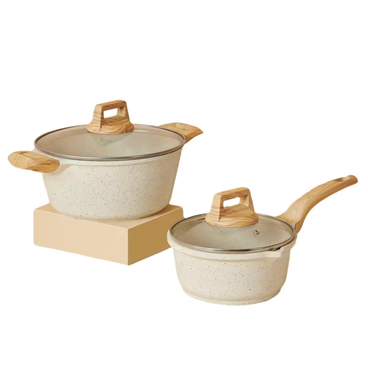 Op maat gemaakte aluminium anti-aanbaksoeppottensets met logo en handvat