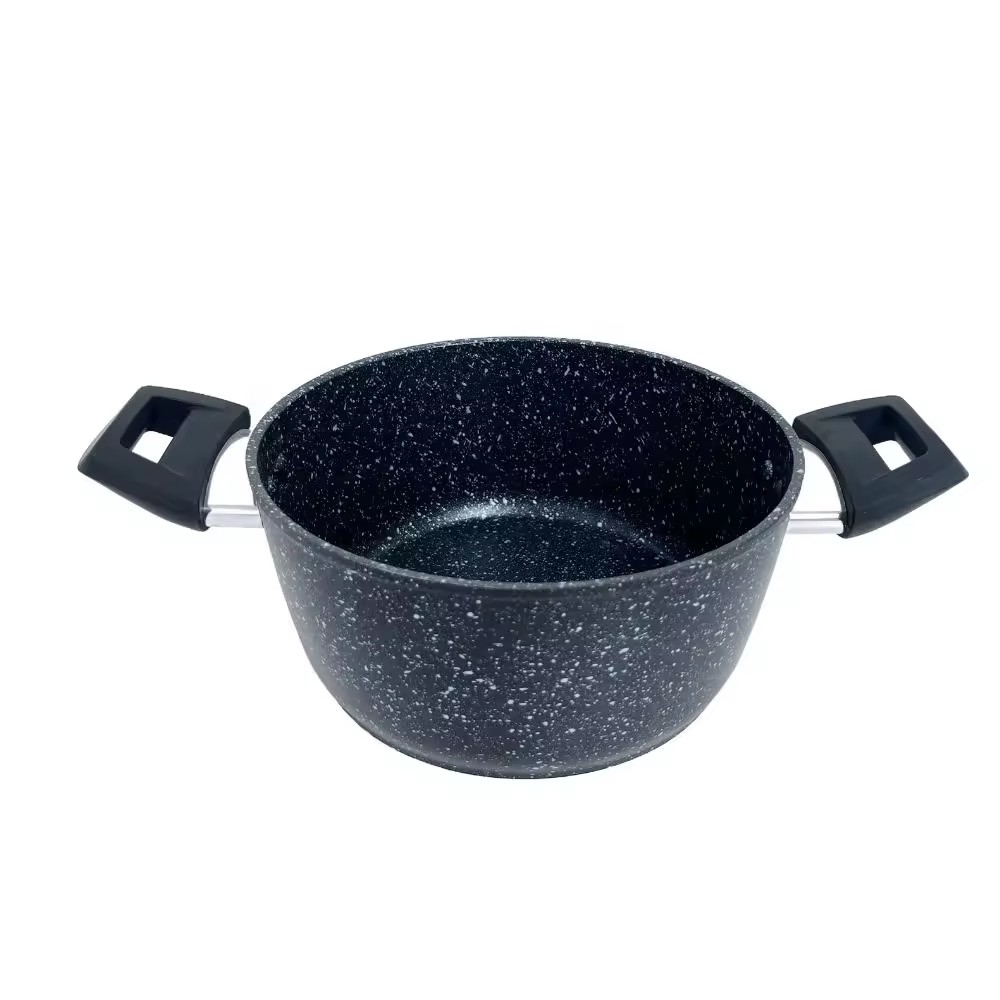 Graniet Dot Coating Steelpan 3-6l Voorraad Potten Met Glazen Deksel Snelle Warmte Soeppan Hoogwaardige Kookgerei