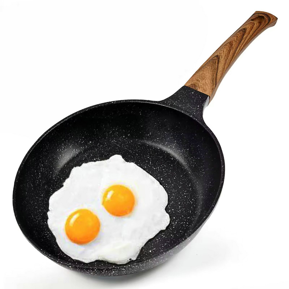 Aangepaste logo non-stick aluminium inductie koekenpan eierpan omeletpannen